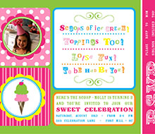 Sweet Celebration Ice Cream Birthday Party Printable Invitation